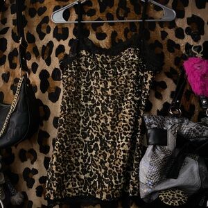 Maurices Animal Print Cami with Black Lace